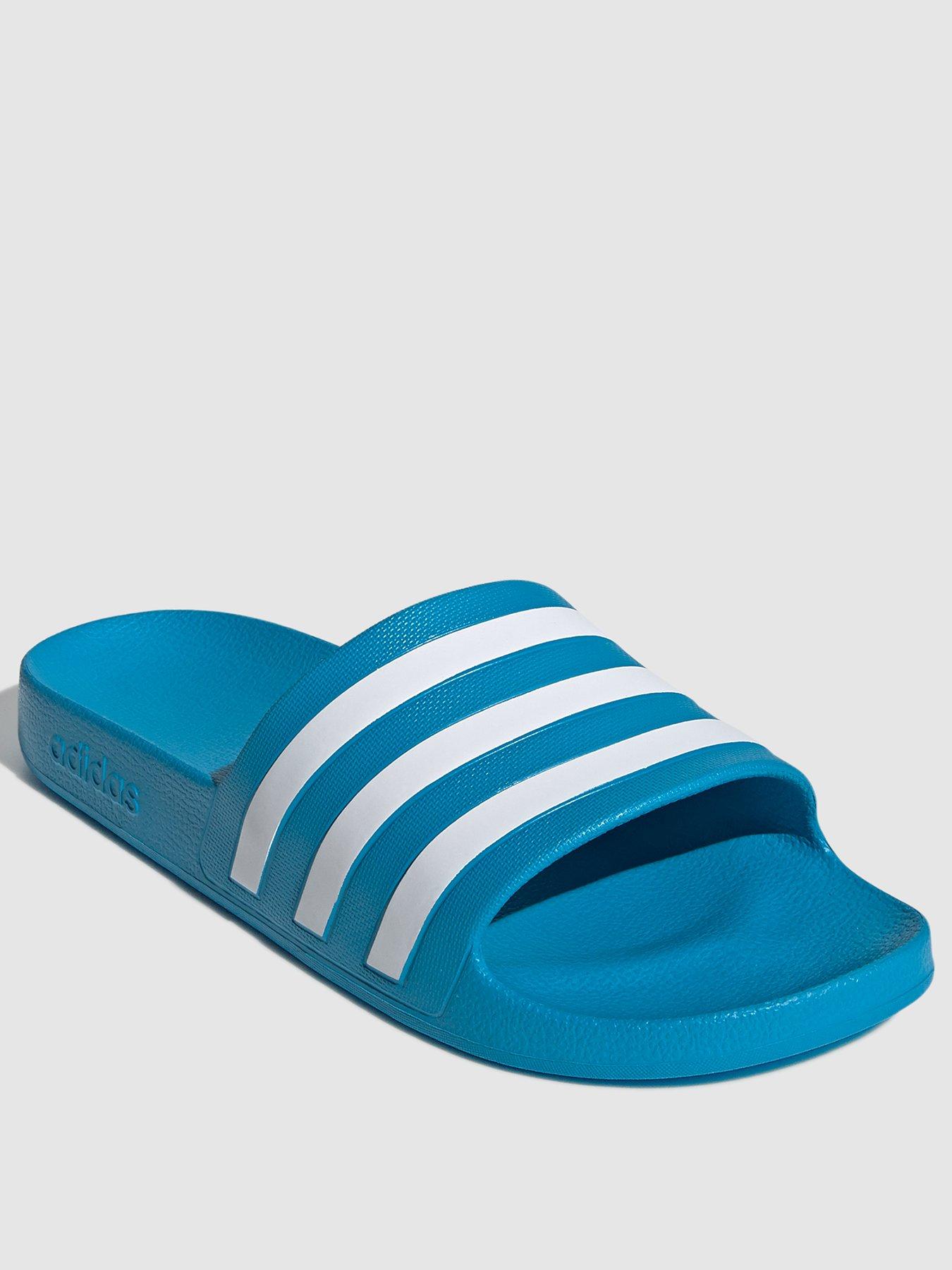 undefined Mens Adilette Aqua Sliders - Blue