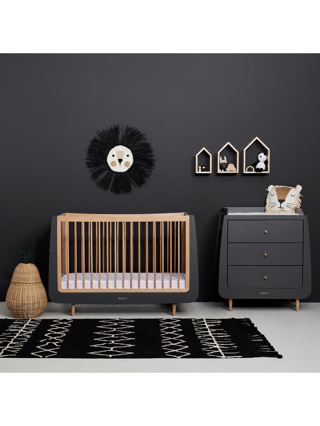 Snuz Kot Skandi 2 Piece Nursery Furniture Set Slate Natural