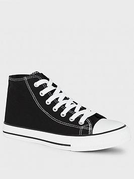 new-look-canvas-high-top-trainers-black