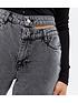  image of new-look-waist-detail-high-waist-tori-mom-jeans-dark-grey