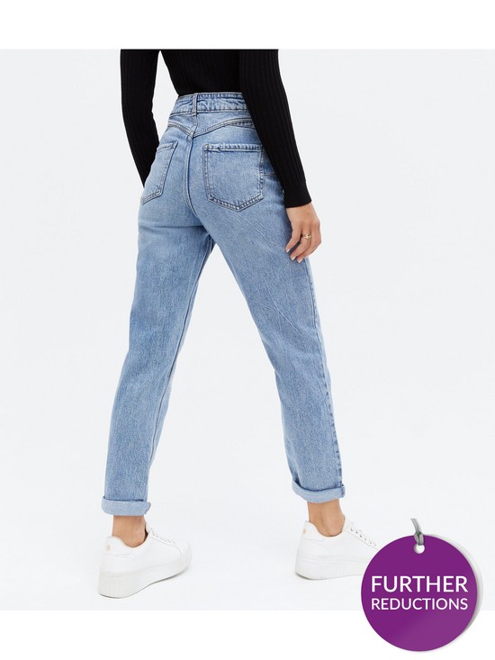 stillFront image of new-look-mid-wash-waist-enhance-tori-mom-jeans-blue