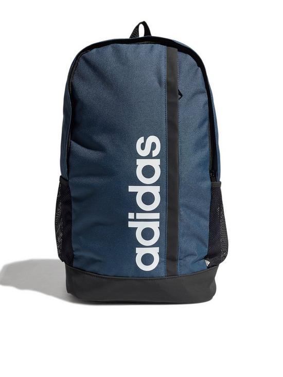 front image of adidas-linear-backpack-navywhite