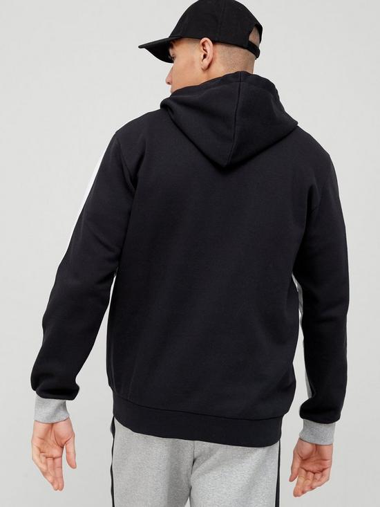 stillFront image of adidas-essentials-colourblock-full-zip-hoodie-greyblack