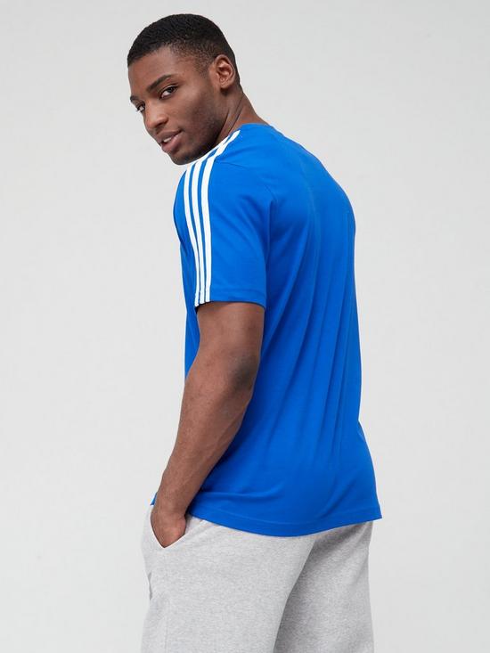 stillFront image of adidas-badge-of-sportnbsp3-stripe-t-shirt-royal-bluewhite
