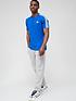  image of adidas-badge-of-sportnbsp3-stripe-t-shirt-royal-bluewhite