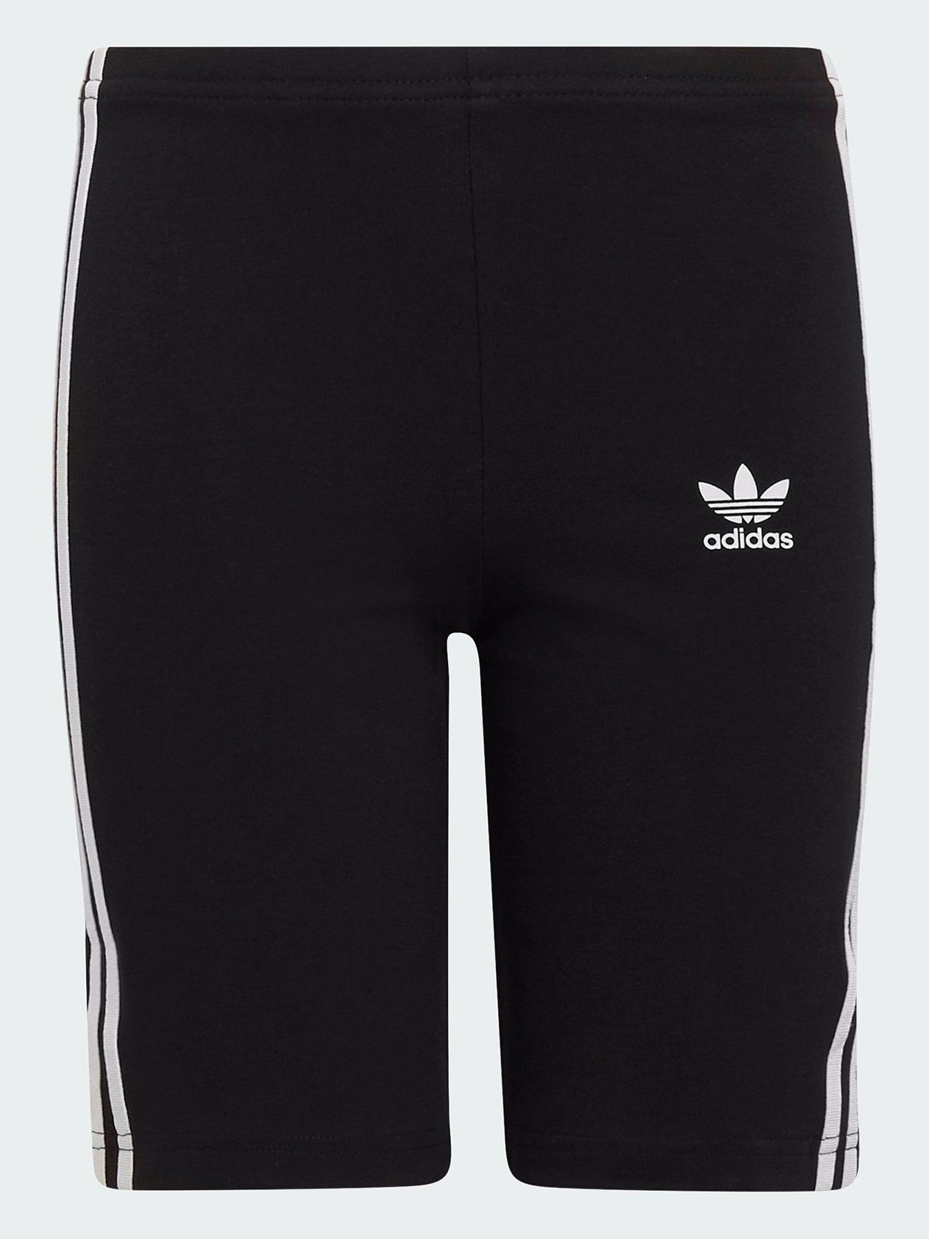 adidas Originals Junior Girls 3 Stripe Cycling Shorts Black