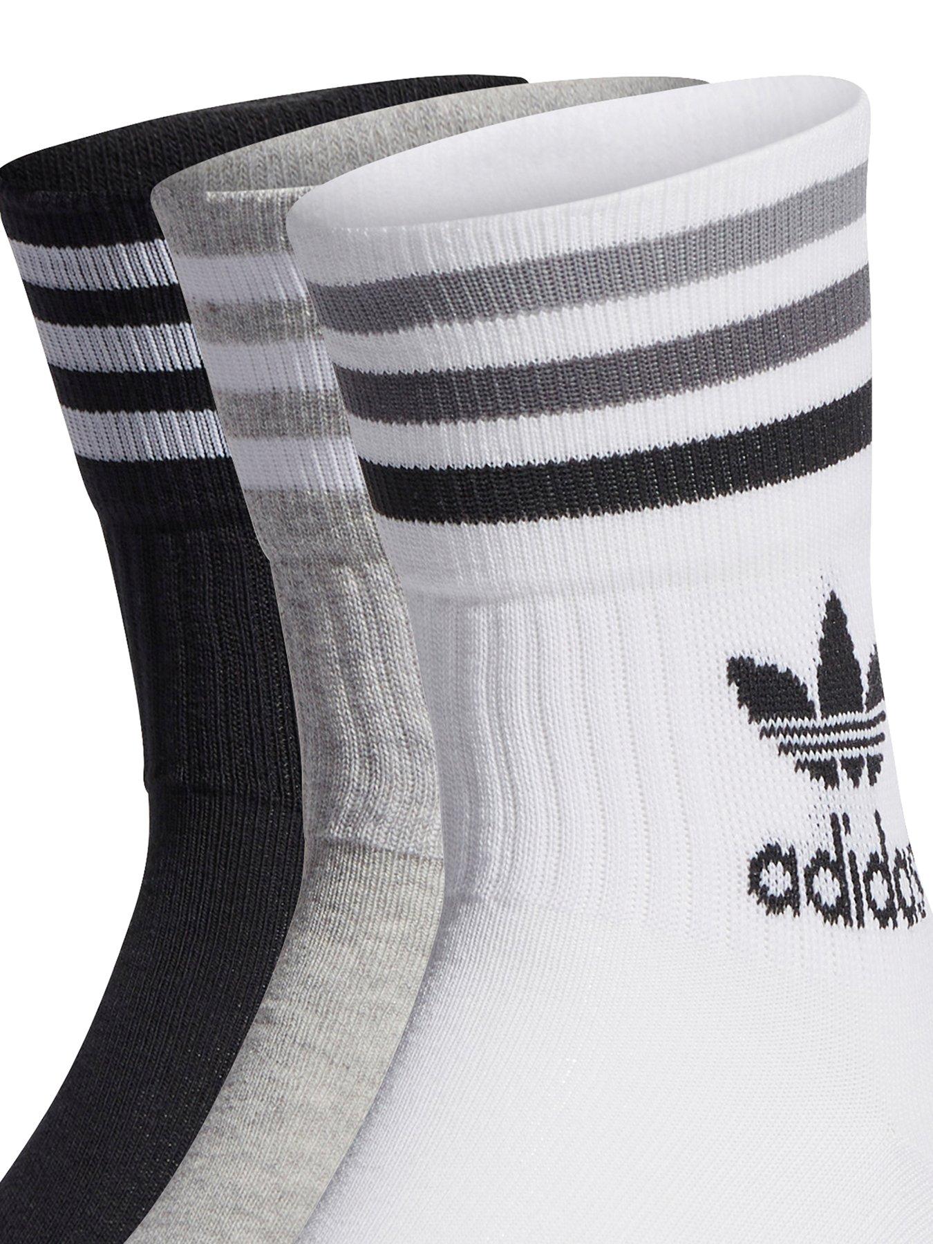 adidas Originals Mid-Cut Crew Socks - 3 Pairs - Multi | littlewoods.com