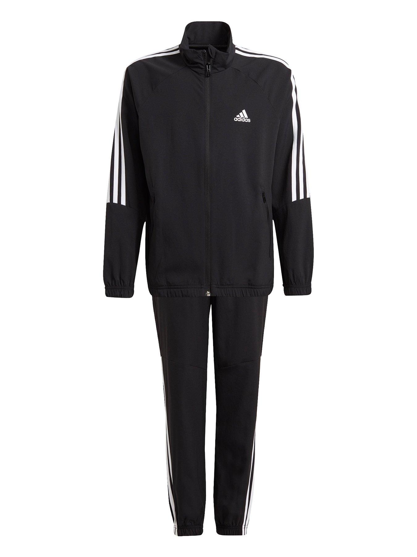 adidas Sportswear Boys Woven Tracksuit - Black/White