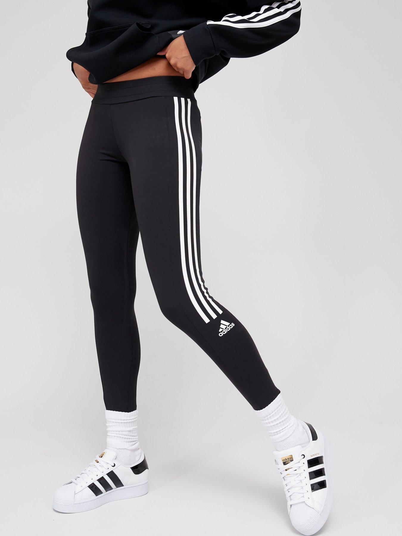 Adidas trefoil leggings black best sale and white