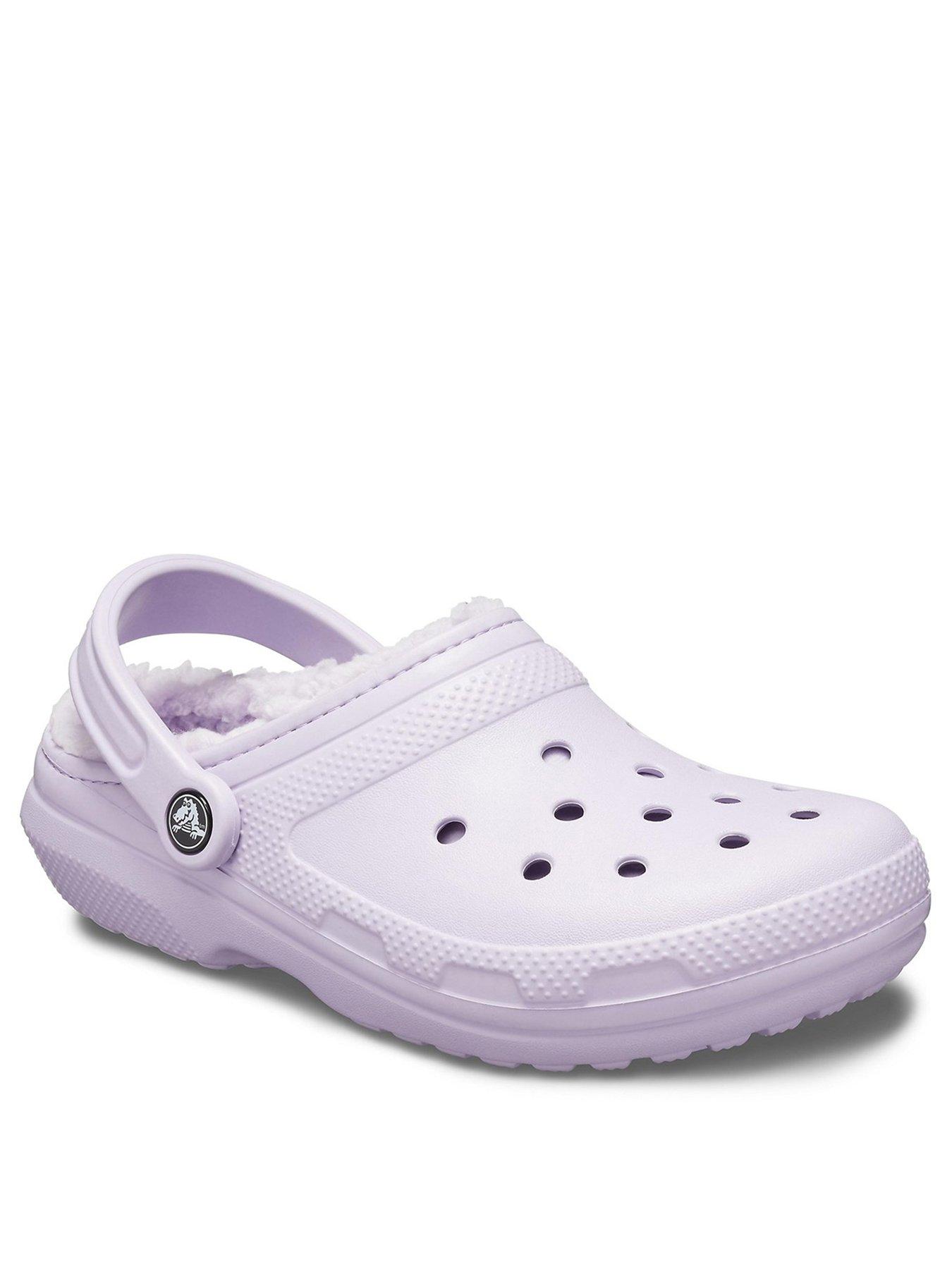 Purple lined shop crocs