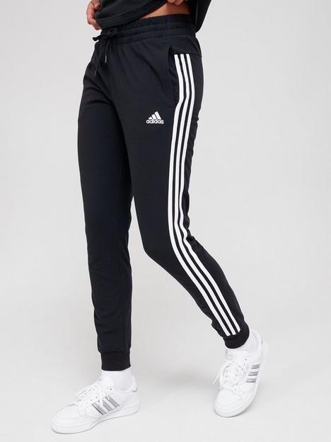 adidas-sportswear-womens-3-stripes-single-jersey-cuffed-pant-blackwhite