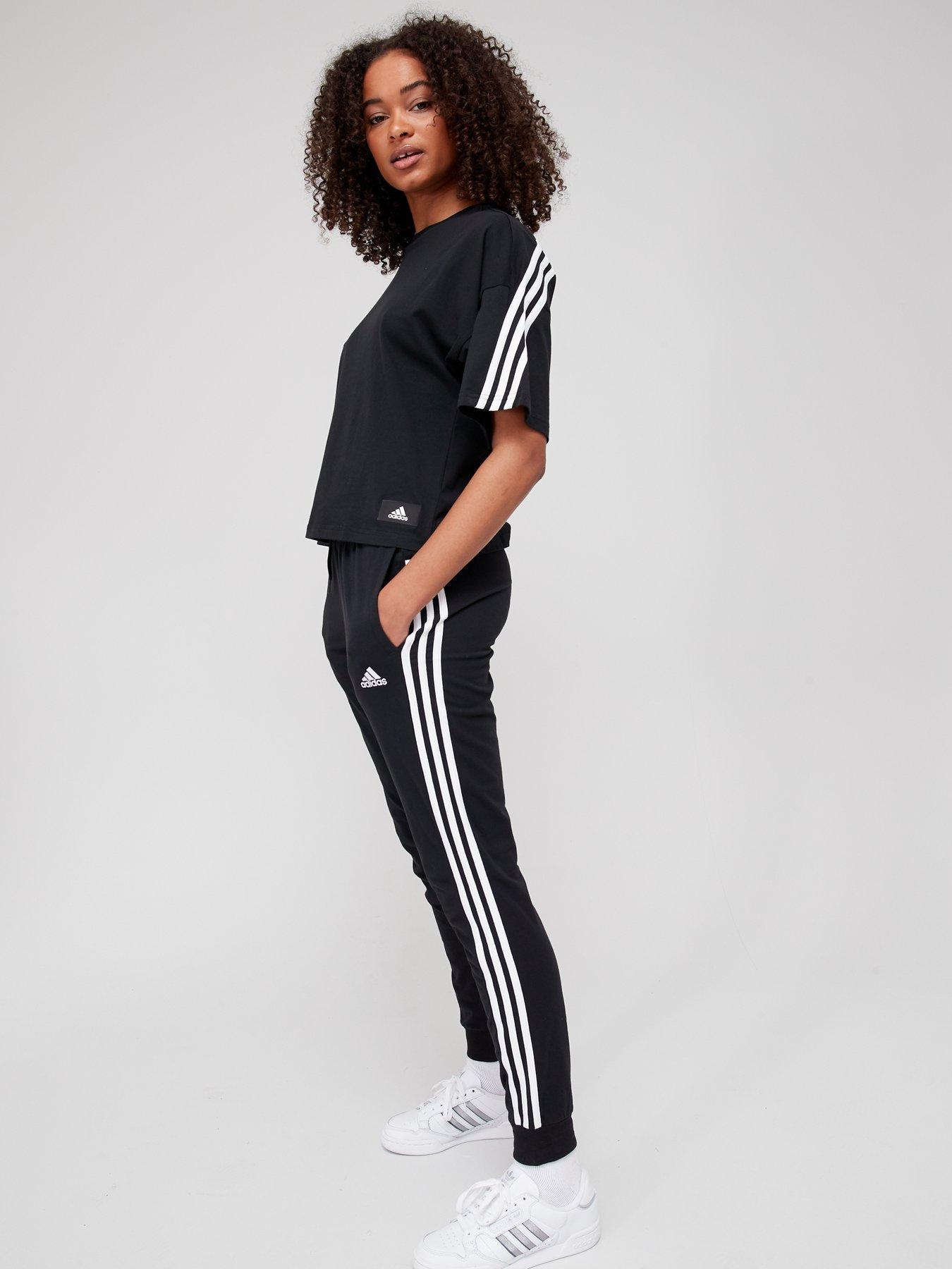 adidas Women's 3-Stripe Single Jersey Cuffed Jogger Pants