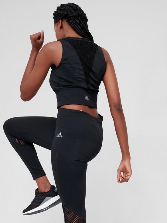 stillFront image of adidas-fast-running-womens-cropped-top-black