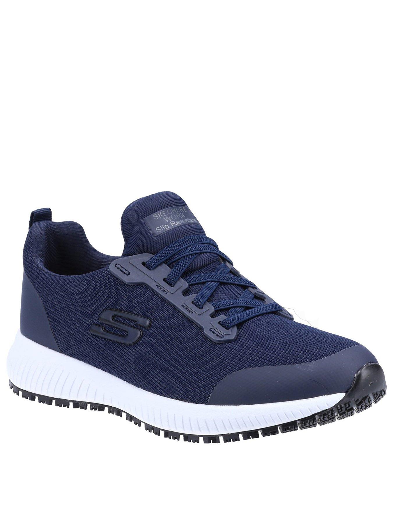 undefined Slip On Athletic Slip Resistant Workwear Trainers - Navy