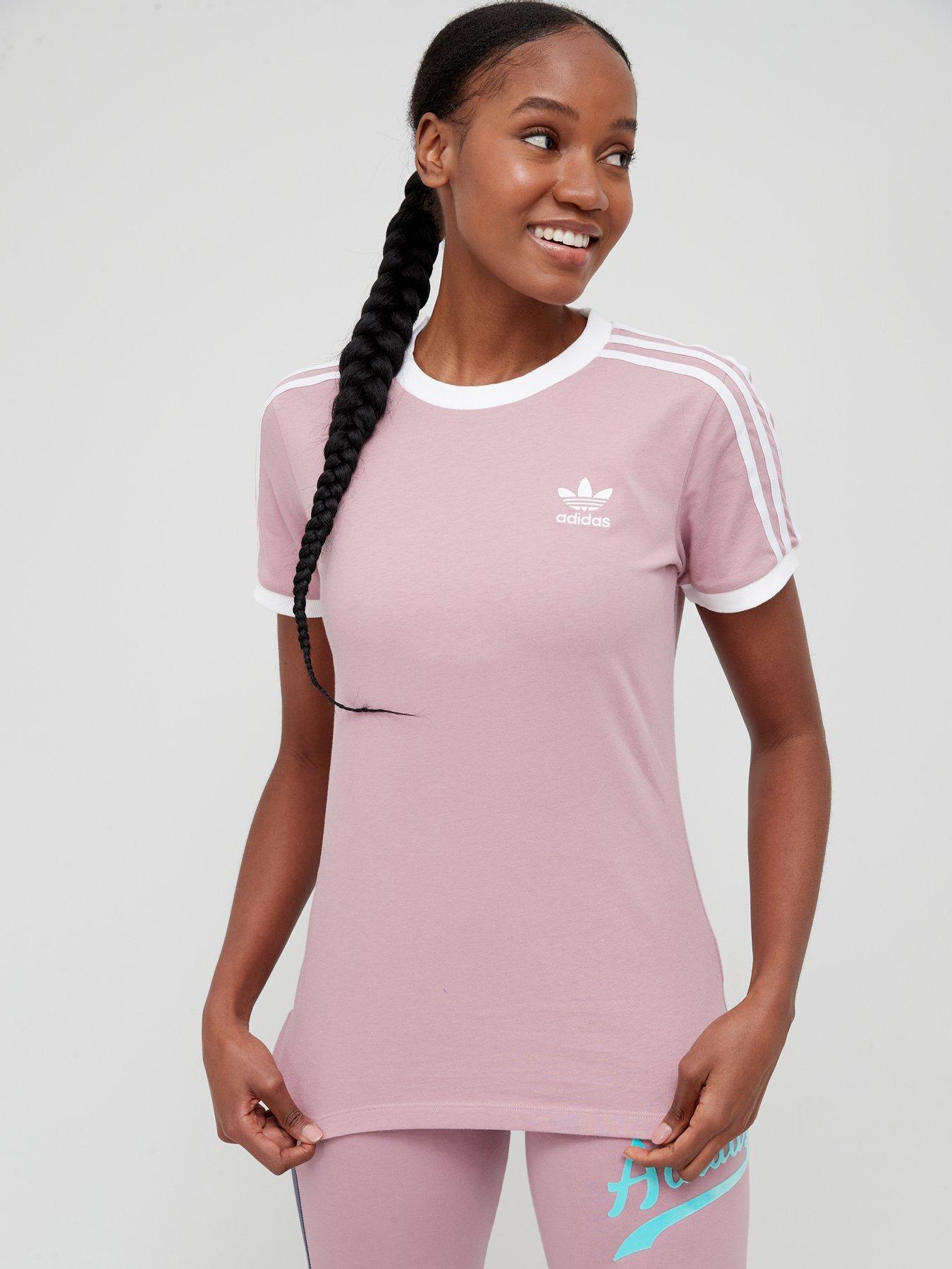 adidas 3 stripe t shirt ladies