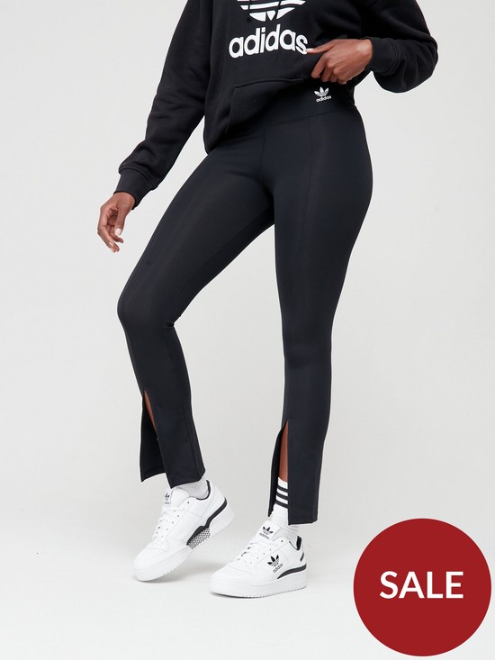 front image of adidas-originals-bold-open-hem-leggings-black