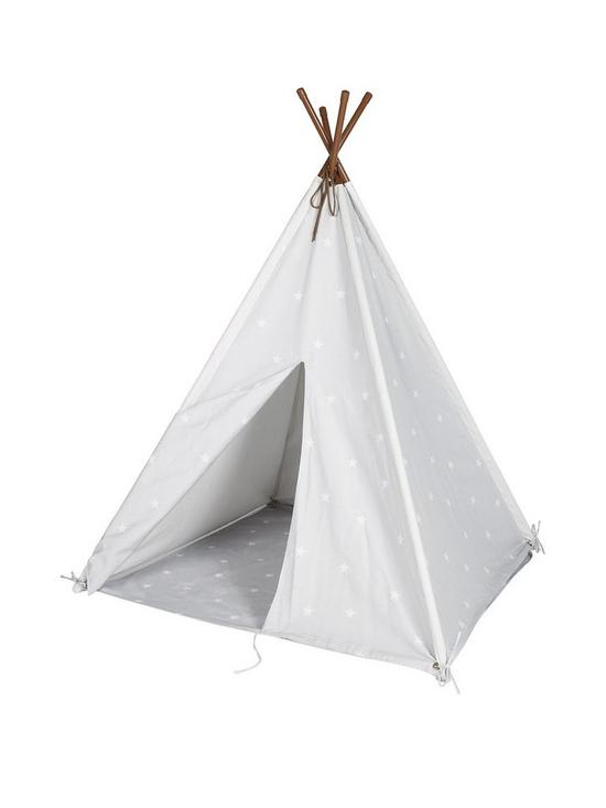 front image of great-little-trading-co-play-teepee-grey-stardust
