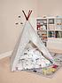  image of great-little-trading-co-play-teepee-grey-stardust