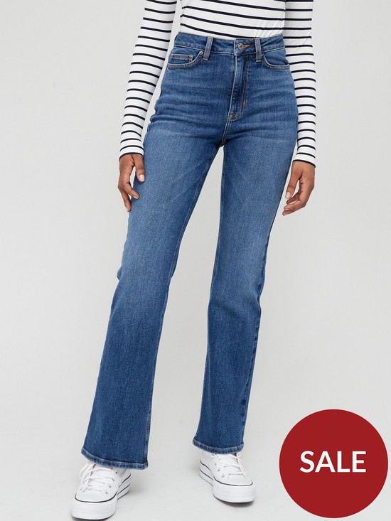 front image of v-by-very-forever-relaxed-bootcut-jean-mid-wash