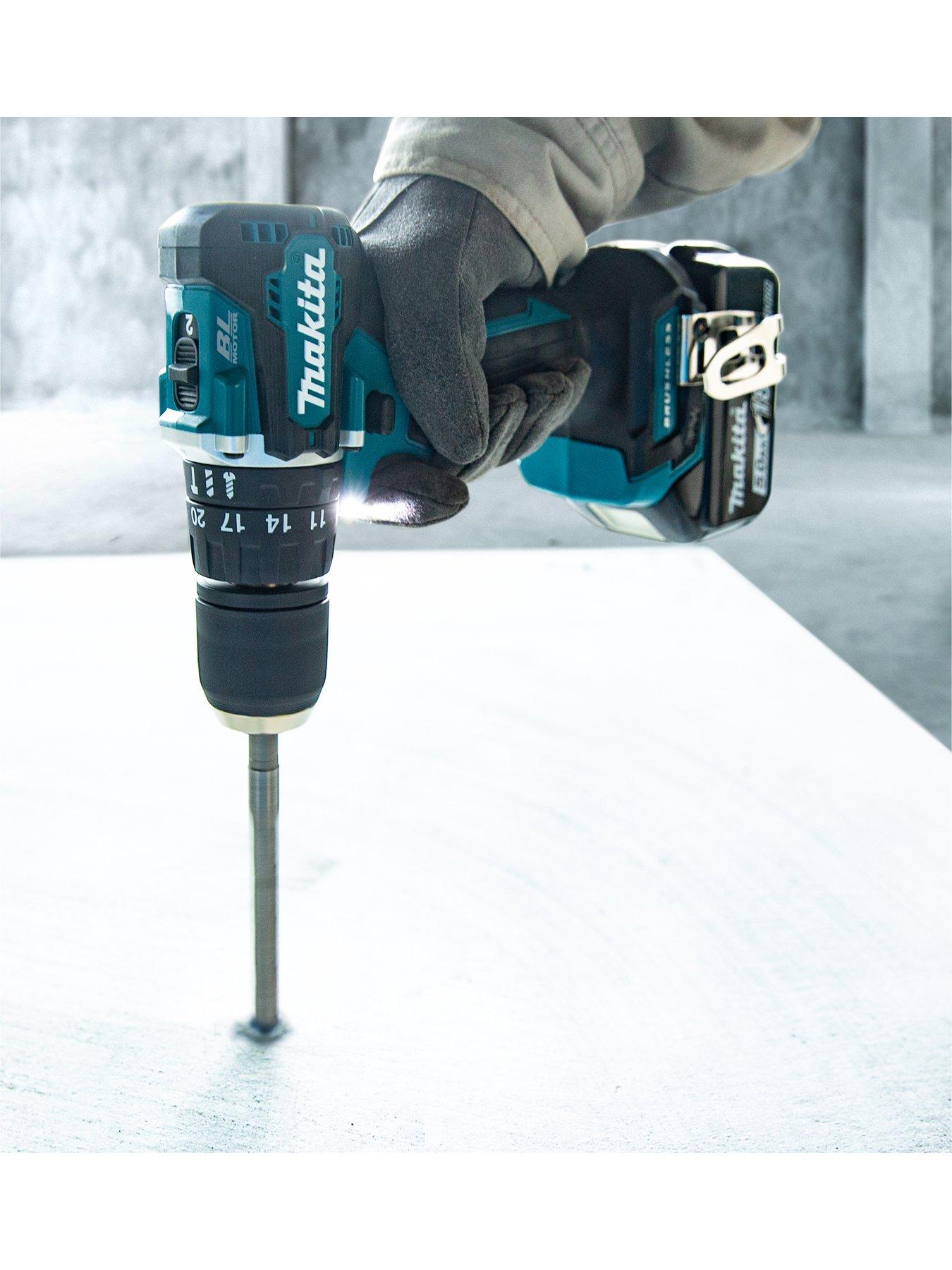  image of makita-18v-lxt-brushless-cordlessnbspcombi-drill-with-2x-5ah-batteries-fast-charger-amp-makpac-type-2-carry-case