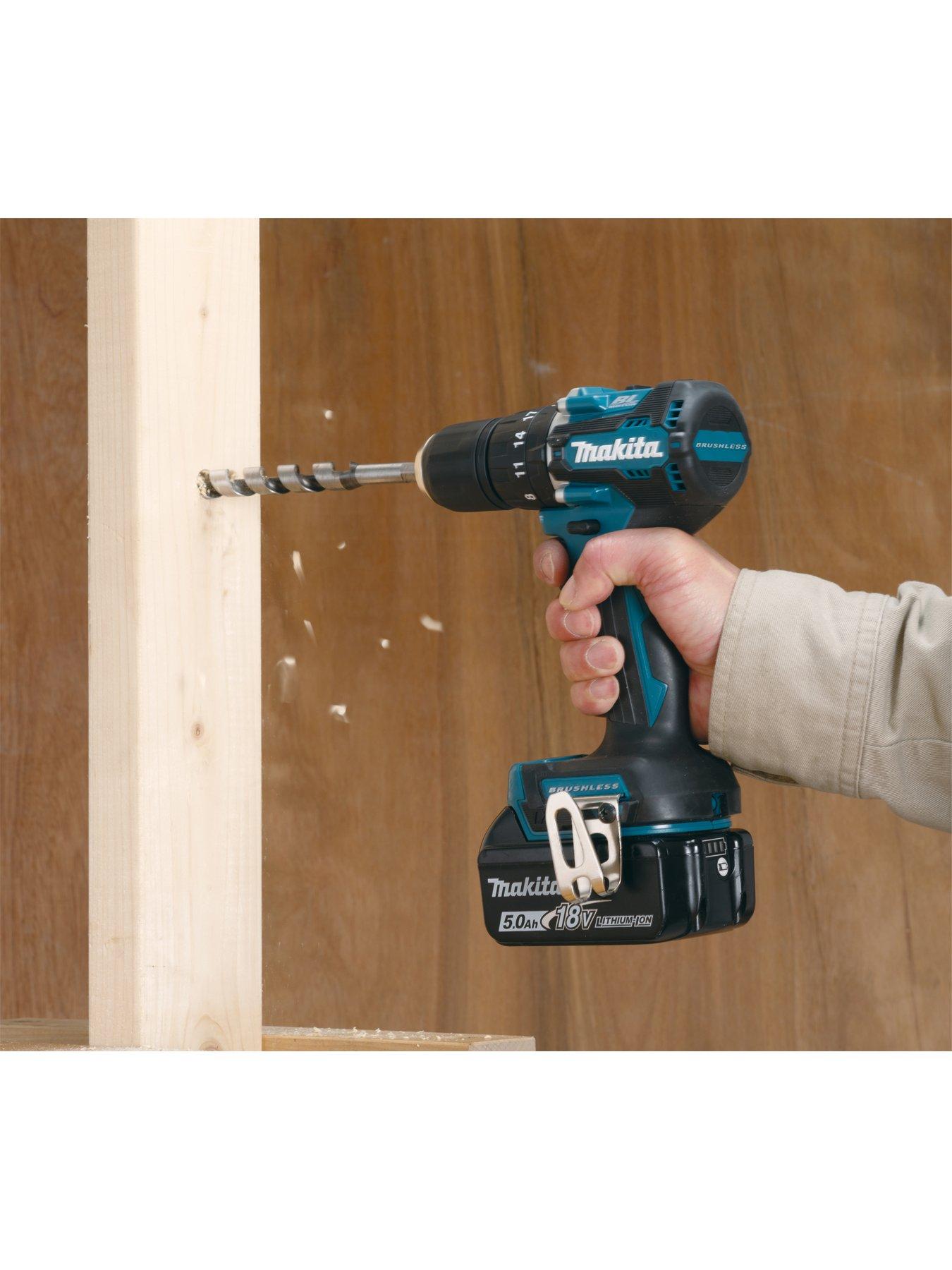  image of makita-18v-lxt-brushless-cordlessnbspcombi-drill-with-2x-5ah-batteries-fast-charger-amp-makpac-type-2-carry-case