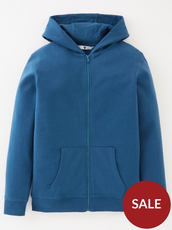 front image of v-by-very-boys-core-zip-up-hoodienbsp--blue
