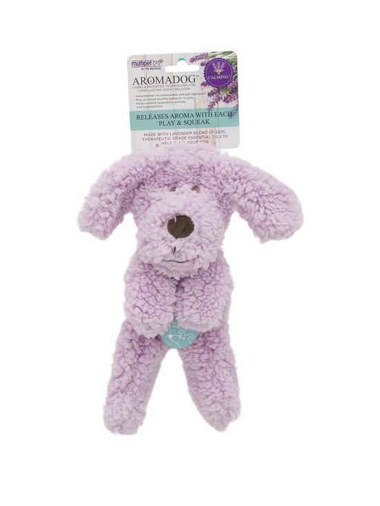 front image of aromadog-calm-fleece-flattie-dog-toy