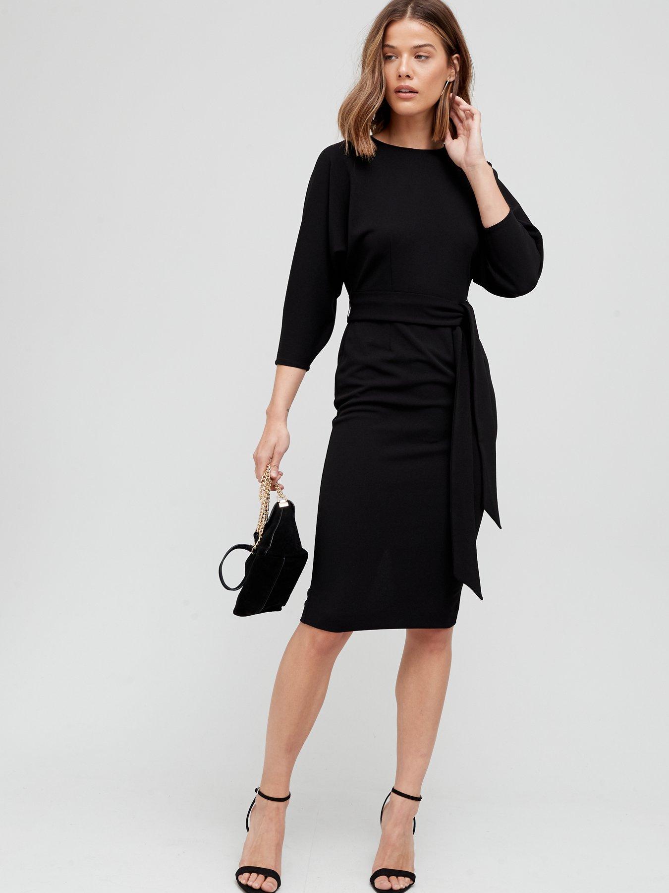 smart black pencil dress