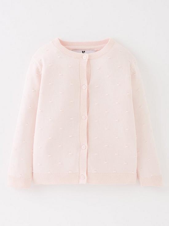 front image of everyday-girls-bobble-cardi-pink