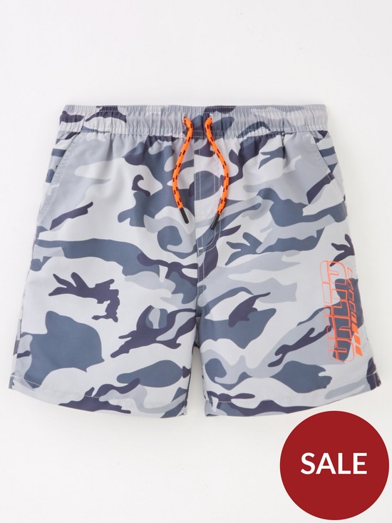 back image of v-by-very-boys-2-pack-camo-and-plain-recycled-swim-shorts