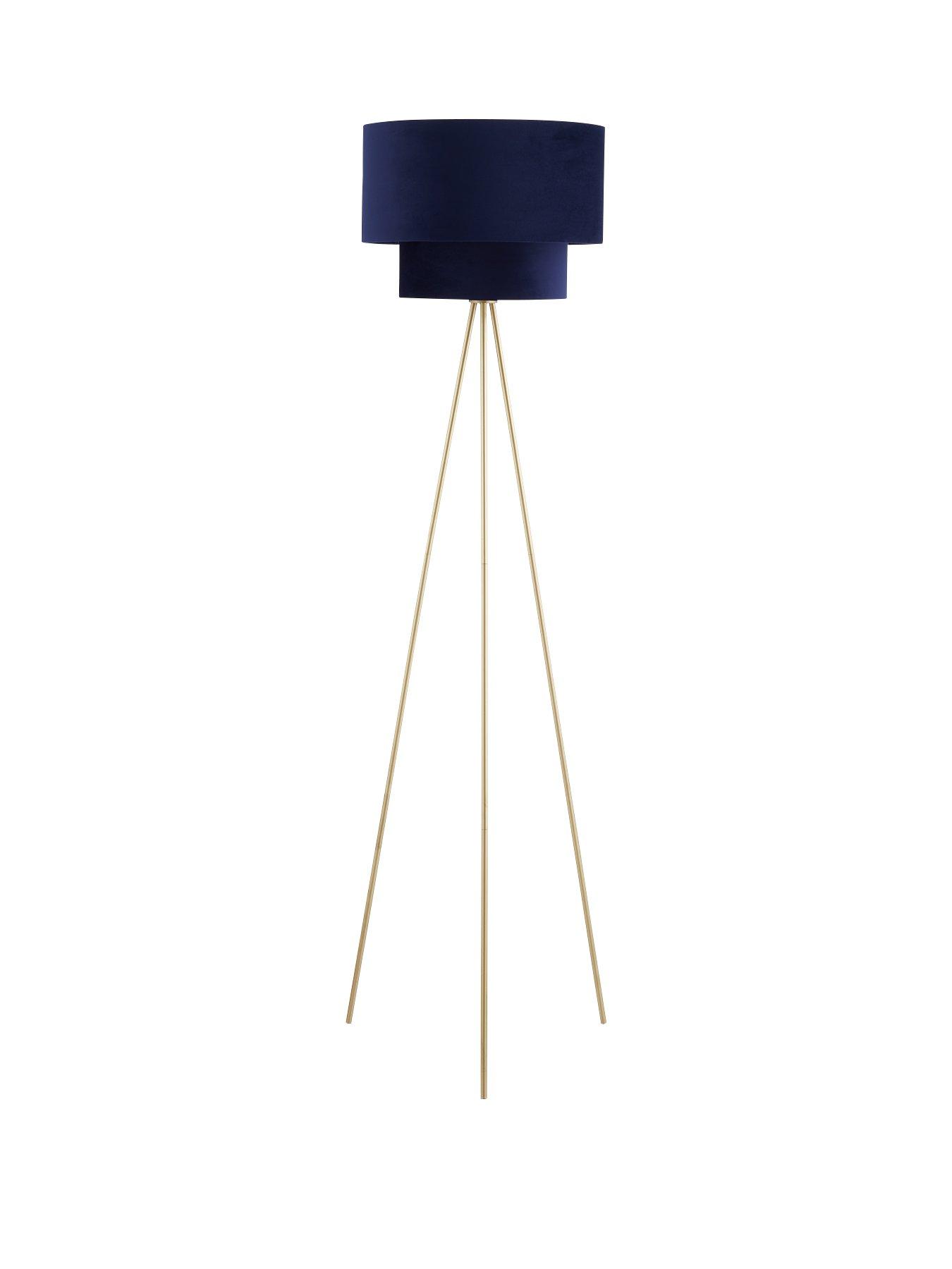The Very Collection Tia Two Tiered Floor Lamp - Navy/Brass
