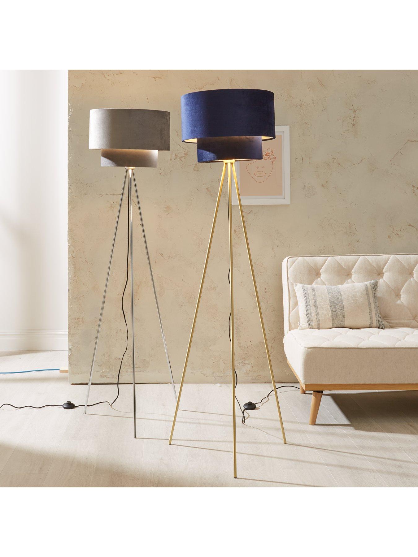  image of very-home-tia-two-tiered-floor-lamp-greysilver
