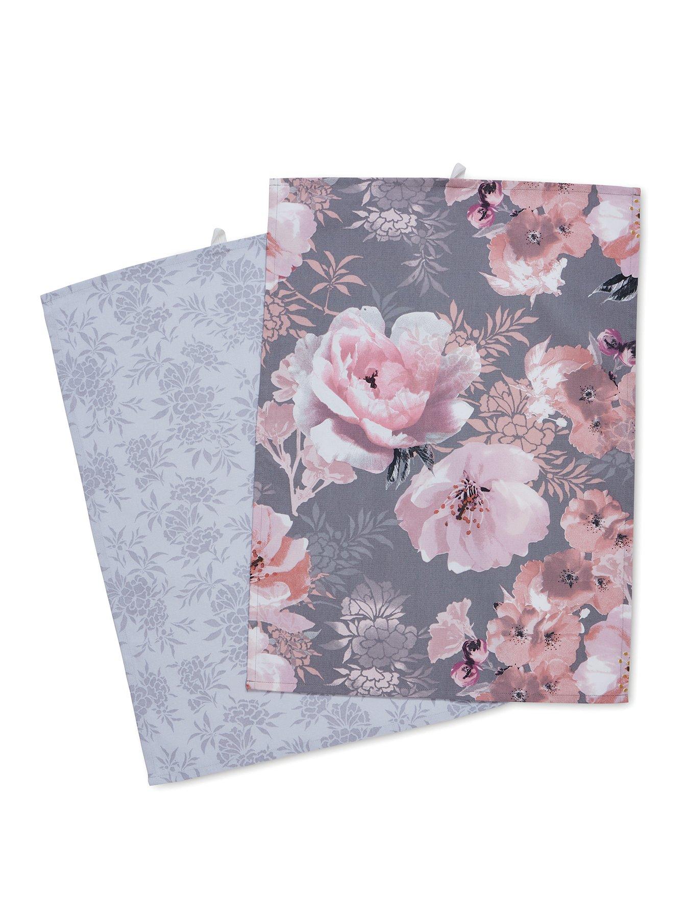 undefined Dramatic Floral Set of 2 Tea Towels