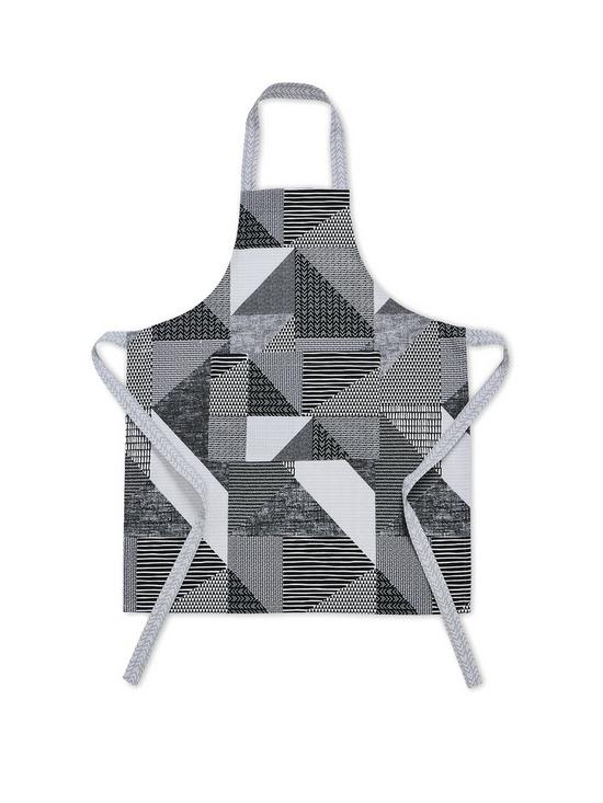 front image of catherine-lansfield-larsson-geo-apron-in-grey