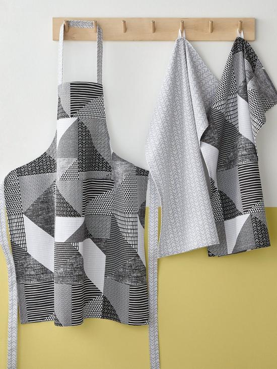 stillFront image of catherine-lansfield-larsson-geo-apron-in-grey