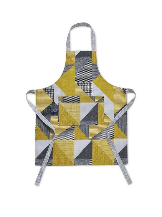 front image of catherine-lansfield-larsson-geo-apron-in-ochre