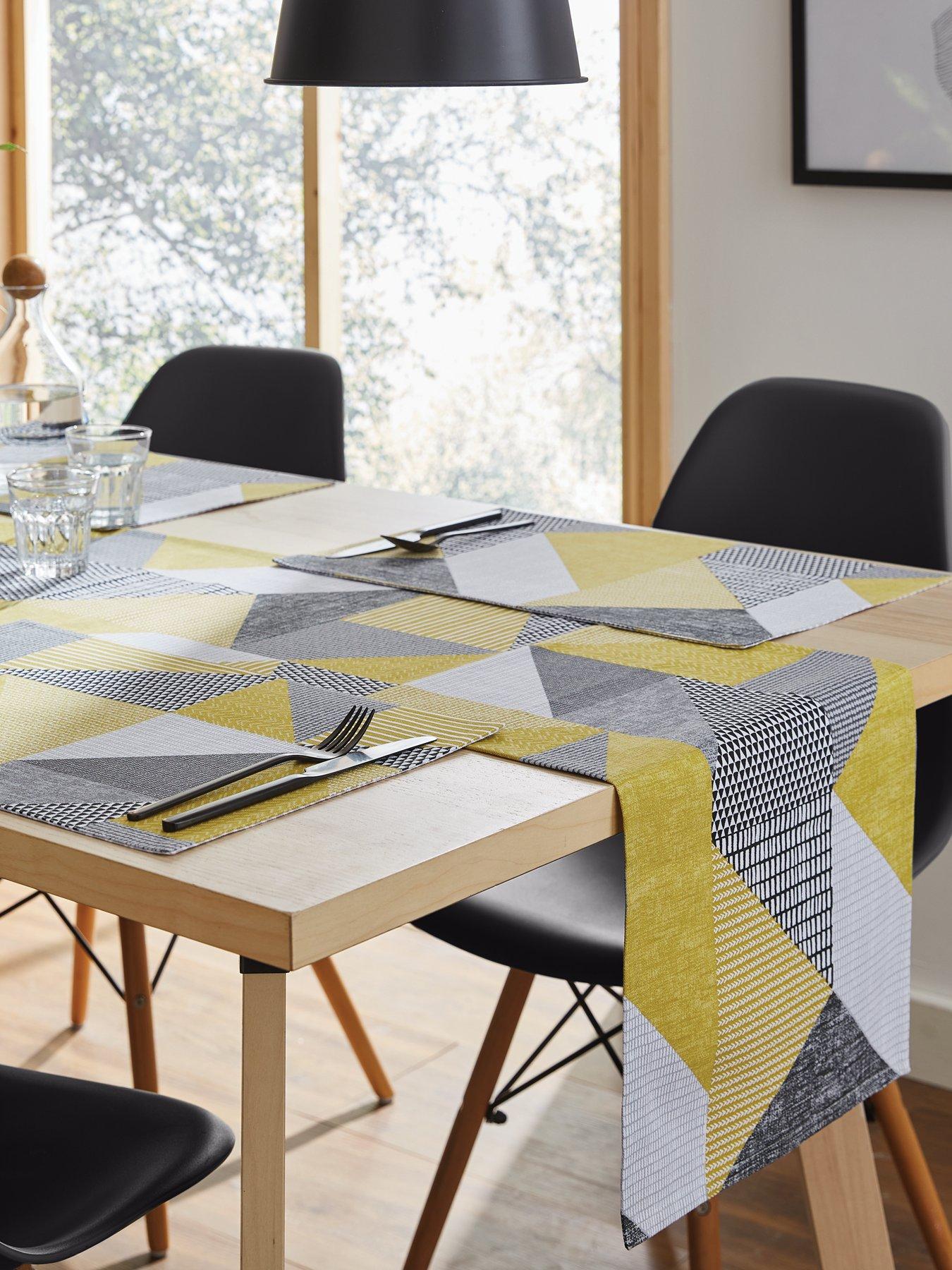 Image 3 of 4 of Catherine Lansfield Larrson Ochre Table&nbsp;Runner