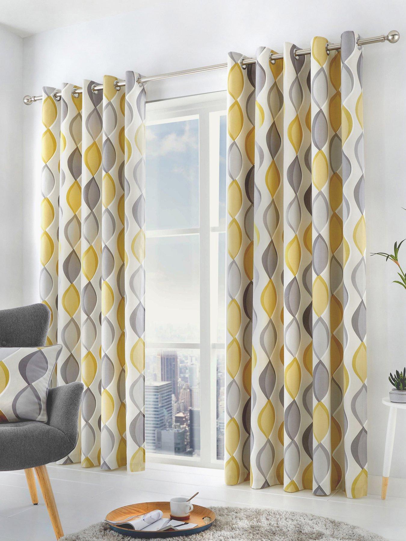Fusion Lennox Lined Eyelet Curtains 46x54