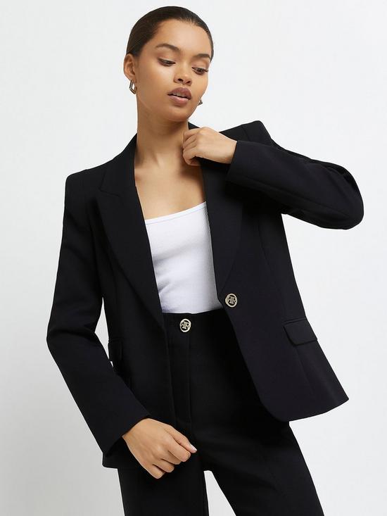 front image of ri-petite-tailored-blazer--nbspblack