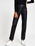 river-island-faux-leather-straight-fitted-trousers-blackfront