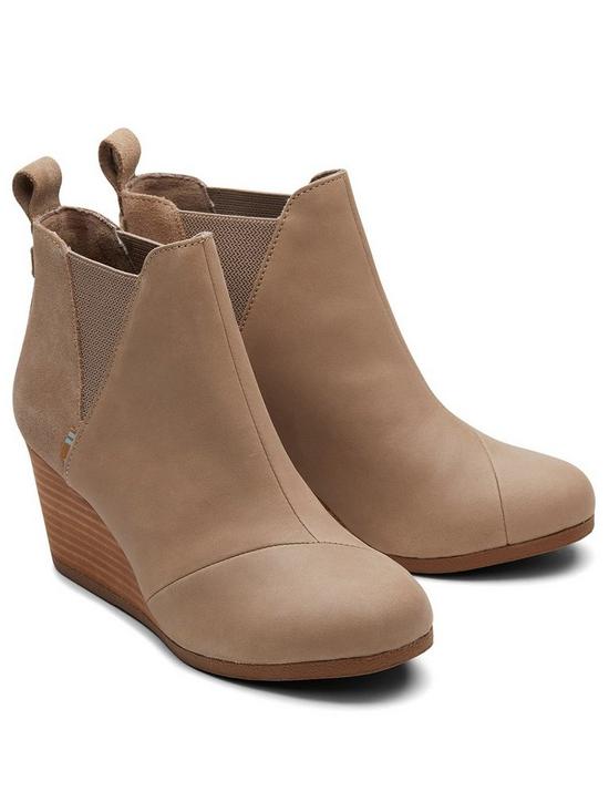 front image of toms-kelsey-leather-wedge-ankle-boot