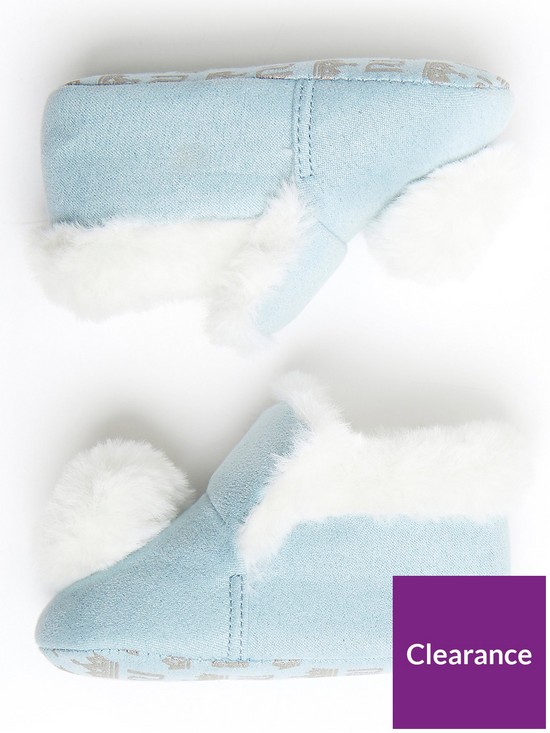 front image of river-island-baby-pom-pom-booties-baby-blue