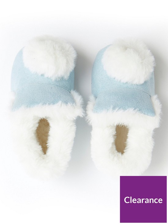back image of river-island-baby-pom-pom-booties-baby-blue