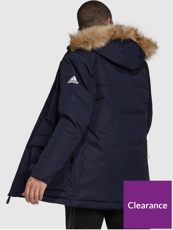 stillFront image of adidas-sportswear-utilitas-hooded-parka-navy