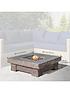  image of teamson-home-gas-fire-pit-wooden-with-lava-rock-and-cover