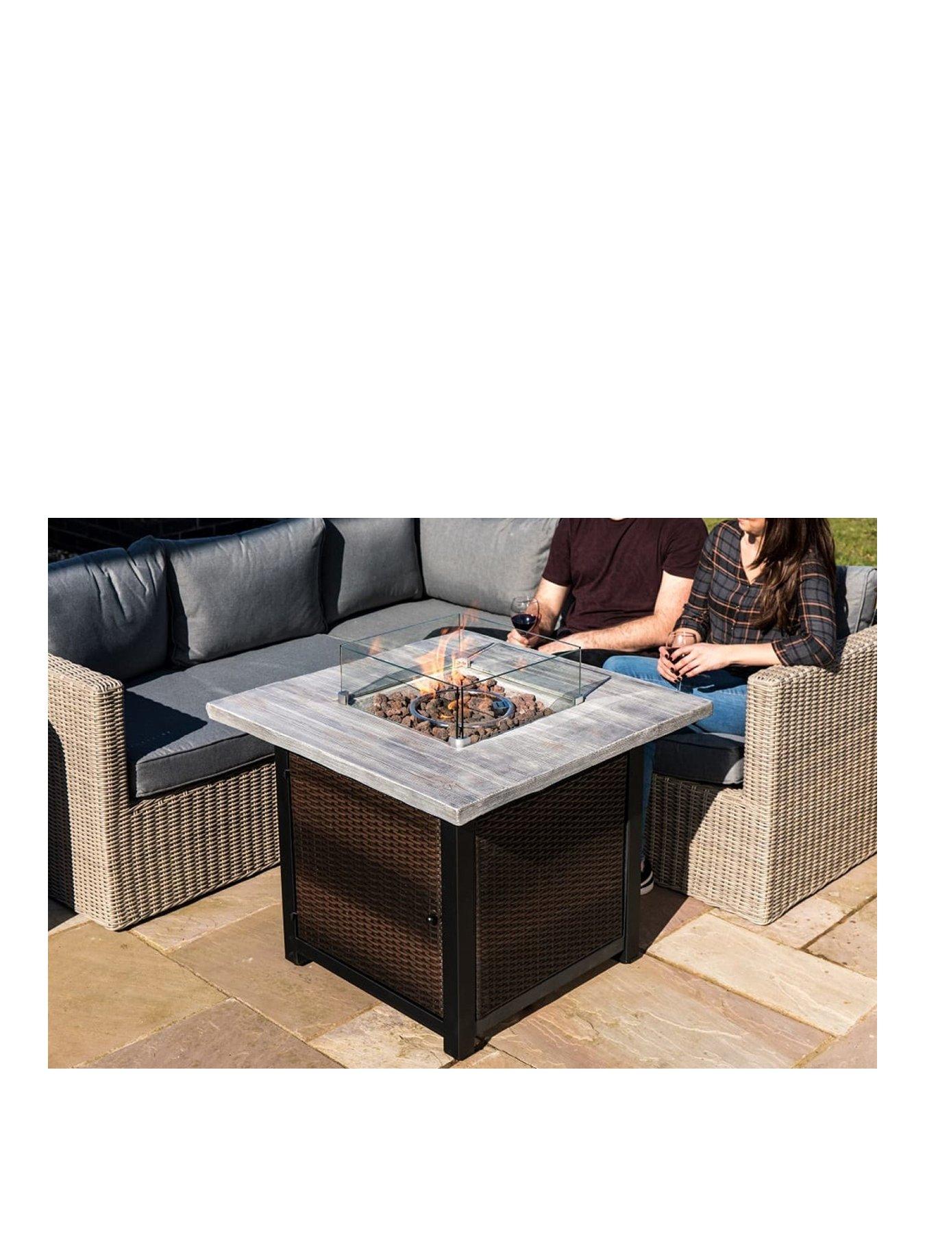 undefined Outdoor Gas Fire Pit Rattan Easy Ignition