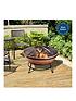  image of teamson-home-wood-burning-fire-pit-for-logs-steel-with-cover