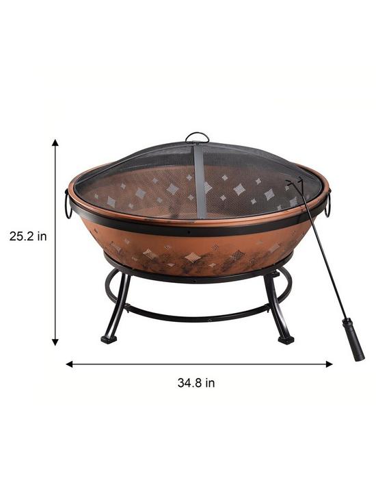 stillFront image of teamson-home-wood-burning-fire-pit-for-logs-steel-with-cover