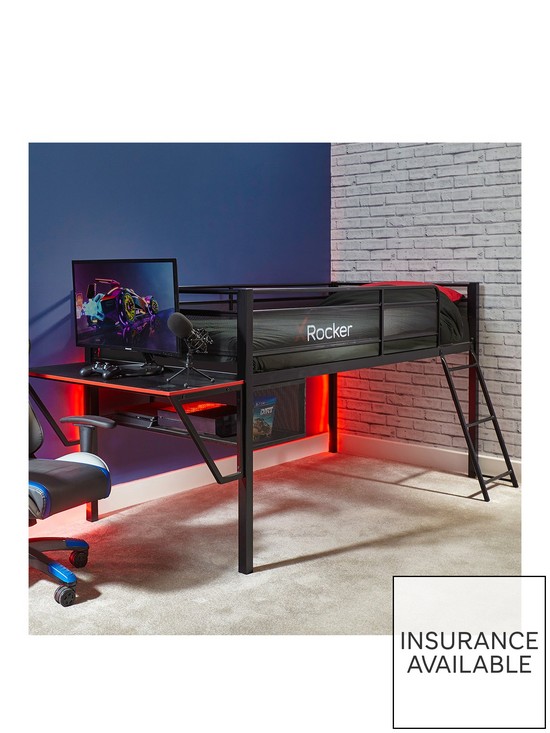 front image of x-rocker-sanctum-mid-sleeper-bednbspand-desk-gaming-combo