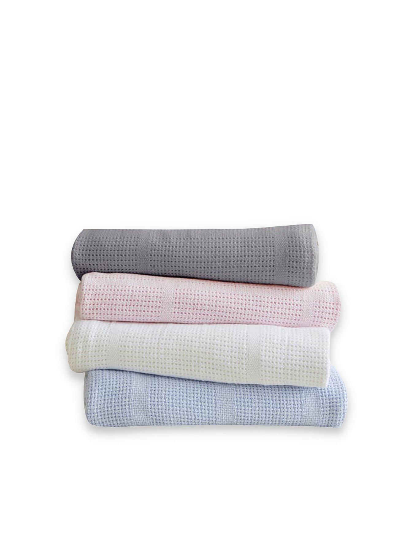  image of clair-de-lune-soft-cotton-cellular-pram-blanket-white